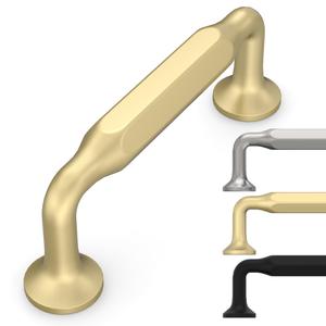 9BUILD 10 Pack 5 Inch Cabinet Handles Gold Kitchen Cabinets Pulls Hardware Gold Drawers Pulls