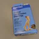 Basics Medical Compression Stockings, 20-30 mmHg Support, Women & Men Thigh Length Hose, Open Toe, Beige, Medium (Previously Basic Care)