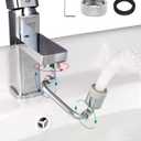 Hibbent 1080 Rotatable Faucet Extender, Swivel Faucet Aerator, Metal Faucet Attachment Dual Function Kitchen Bathroom Sink Sprayer Attachment for Gargle/Eye/Face Washing 15/16'' Male Thread