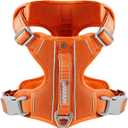 BARKBAY Dog Harness No Pull with ID Tag Pocket - Heavy Duty, Reflective, Easy Control for Large Dogs (Orange,XL) (X-Large(Chest:31-38))