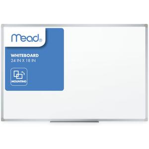Mead Dry Erase Board 24" x 18" Non-Magnetic Whiteboard For Wall, White/Silver (Z85355)