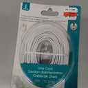 Power Gear Telephone Line Cord, 50 Feet, Phone Cord, Modular Jack Ends, Works for Phone, Modem or Fax Machine, for Use in Home or Office, White, 76530