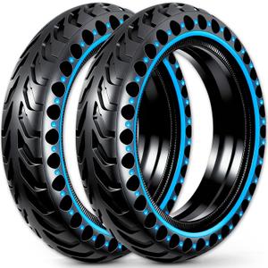 2-Pack 50/75-6.1 Scooter Tire Tubeless, Upgrade Your Scooter with 8.5x2.0 Airless TIres, Puncture-proof, 8 1/2 x2 Replacement Tyre Compatible with Gotrax GXL V2/XR/APEX, Hiboy S2, etc (Blue, City Series)