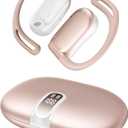 Open Ear Headphones, 0.28oz Lightweight Next-Gen Bluetooth 5.4 Air Conduction Wireless Earbuds w/Extra Bass, 48H Playtime, 3 EQ Modes, ENC Mic, IPX5, Snug Fit for Workout Running Gold Rose
