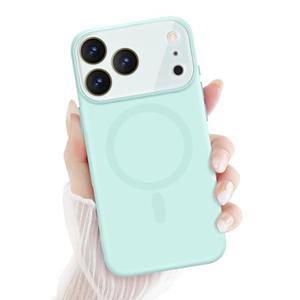 Newseego for iPhone 17 Pro Max Magnetic Case, Cute Soft Liquid Silicone Case for Women Girls Men Anti-Drop Shockproof Anti-Scratch Bumper Full Camera Lens Protection Cover for iPhone 17 Pro Max-Green