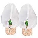 Abimars Thicker Plant Covers Freeze Protection Jacket 2.36 oz/yd², 2.6'x2.6' Reusable Winter Plant Covers with Drawstring & Zipper, 2 Pack Light, Porous Fabric for Plant Breathing