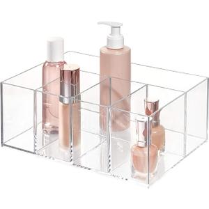 iDesign 5-Section Divided Vanity Organizer for Cosmetic Storage - Clear