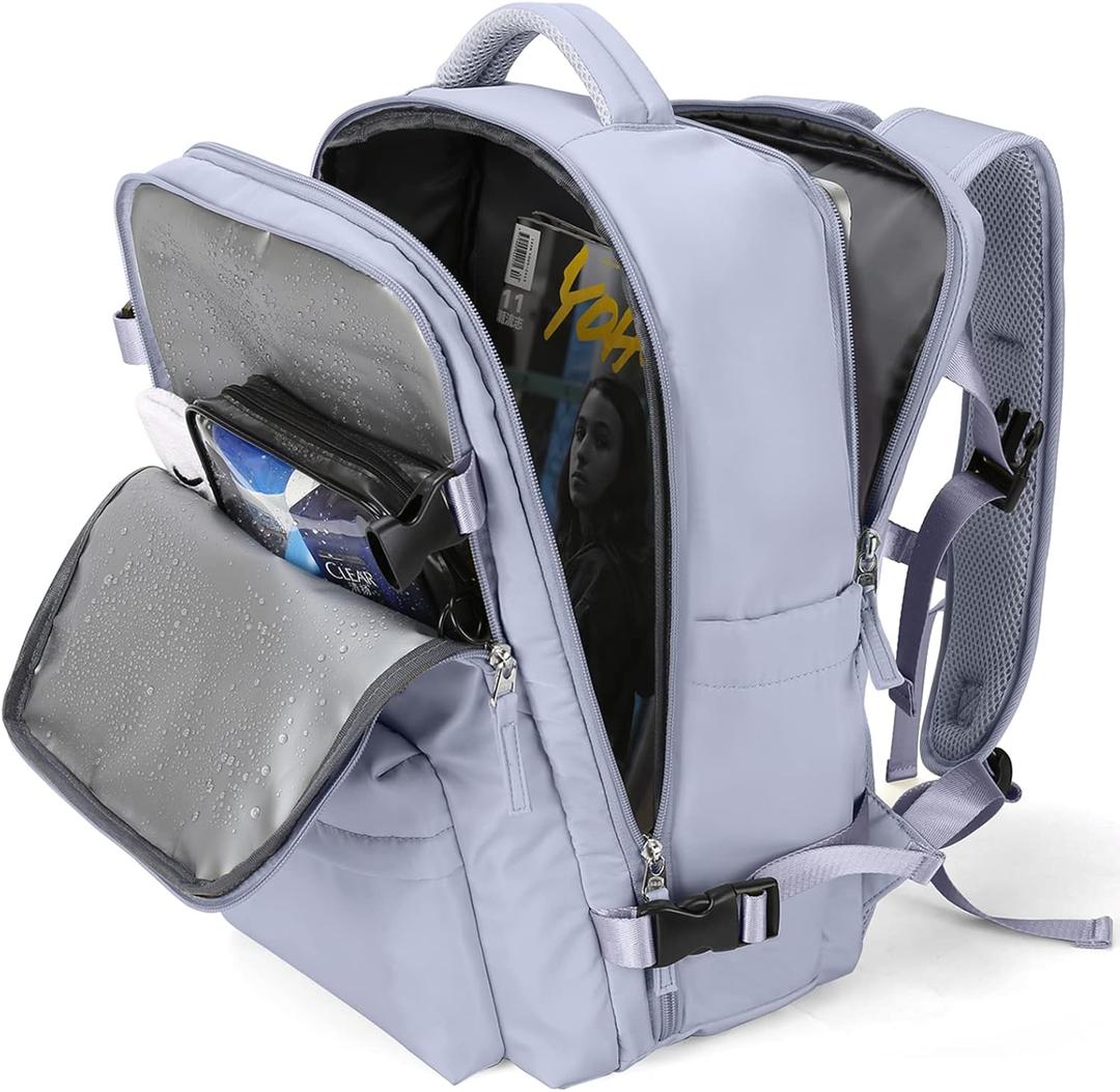 WONHOX Large Travel Backpack Carry on Flight Approved Laptop Work Business Backpack for Women Men Mochila de Viaje (A99-taro Purple)