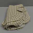 Frienda Set of 4 Light Brown Gingham Plaid Scalloped Placemat with Ruffle, 13.8x17.7 Inch Washable Machine Cotton Rectangle Table Mats for Dining Restaurant Kitchen Table Home Decor