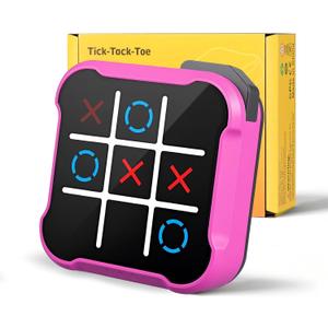 Tic Tac Toe Game, 4 in 1 Handheld Educational Game Machine, Electronic Tic Tac Toe Game for Education and Memory Growth, Home, Toy Board Game for Kids and Adults (Purple)