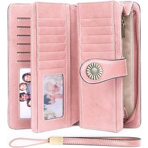 SENDEFN Wallets for Women Leather Credit Card Holder with RFID Blocking Large Capacity Wristlet | with RFID Blocking, Large Capacity, Wristlet, with RFID Blocking, Large Capacity, Wristlet