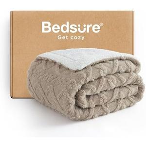 Amazon.com: Bedsure Sherpa Fleece Throw Blanket for Couch - Soft Fluffy & Cozy Cable Jacquard Tufted Throw Blankets for Women Gift, Thick Warm Blanket for Winter and All Seasons, Beige, 50x60 Inches : Home & Kitchen