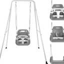 Toddler Swing, 3-in-1 Swing Sets for Backyard, Baby Swing Outdoor/Indoor, Toddler Swing Set Suitable for Children 6 Months and Older (Black)