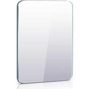 Magnetic Locker Mirror | Frameless Glass with Strong Magnetic Backing, Rounded Corners & Smooth Polished Edges | HD True Reflection for Dorm, Gym, Office, Fridge, Toolbox (7 * 9 Inch)