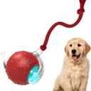 Tiny Fetch Dog Toy - Interactive Dog Toys, 360Smart Automatic Rolling Electric Dogs Ball Toy with Birdsong, Automatic Obstacle Avoidance, Rechargeable, Boredom Relief for Dogs & Cats (Red*1 PC)