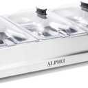 Alpha Living 3x2.5 QT Food Warmers for Parties Buffet Servers and Warmers Premium Catering Supplies Buffet Display Stainless Steel Electric Food Warmers with Temperature Control