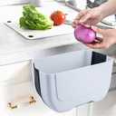 Hanging Folding Mini Trash Can for Kitchen Cabinet Door, Small Collapsible Garbage Bin Under Sink,Wall Mounted Folding Waste Bin- Mini Garbage Container for Cabinet/Bedroom/Bathroom (3L) (Black)