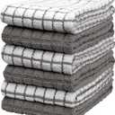 Bumble Kitchen Towels | 100% Cotton Dish Towels with Hanging Loop | 16"x 28" | 380GSM | Absorbent Kitchen Towel Set | 6 Pack, Gray (Grey)