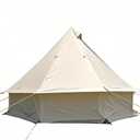 Spacious 4 Person Yurt Tent with Stove Jack, 4-Season Glamping Bell Tent, Waterproof 210D Oxford Cloth, for Family Camping & Outdoor Parties, 9.8x9.8x6.6 FT