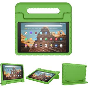 Kids Case for Fire HD 10 Tablet (9th/7th/5th Generation,2019/2017/2015 Release), Kickstand Lightweight Shockproof Protective Foam Cover for Fire HD 10 Case 10.1 Inch with Carry, Green