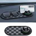 Multifunction Car Anti-Slip Mat with 360 Rotating Phone Holder, Car Dashboard Mat with Hidden Parking Number Plate, Anti-Slip Phone Pad for for Sunglasses Keys, Universal Car Interior Accessories