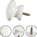 Uonlytech 8pcs Self-Tapping Solid Wood Handle Round Cabinet Knob Dresser Pulls Wood Knob Drawer Knobs Chinese Door Closet Dresser Mini Vanity Desk Handle for Doors Jewelry Box (4X3.3CM, White)