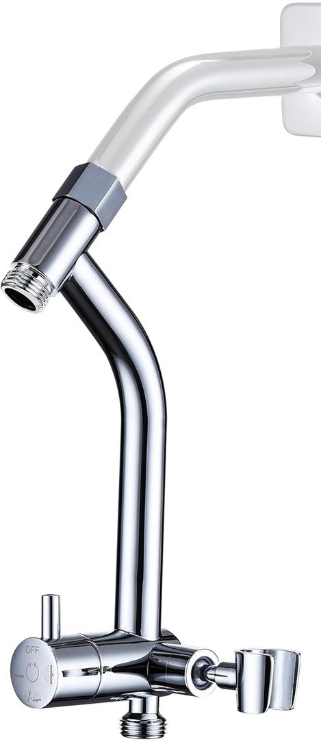G-Promise All Metal Shower Diverter with Low Handheld Holder, Pause Mode 3-Way Diverter Valve for Handheld and Fixed Shower Head, 4-Setting Universal Bathing System Replacement(6 Inch, Chrome)