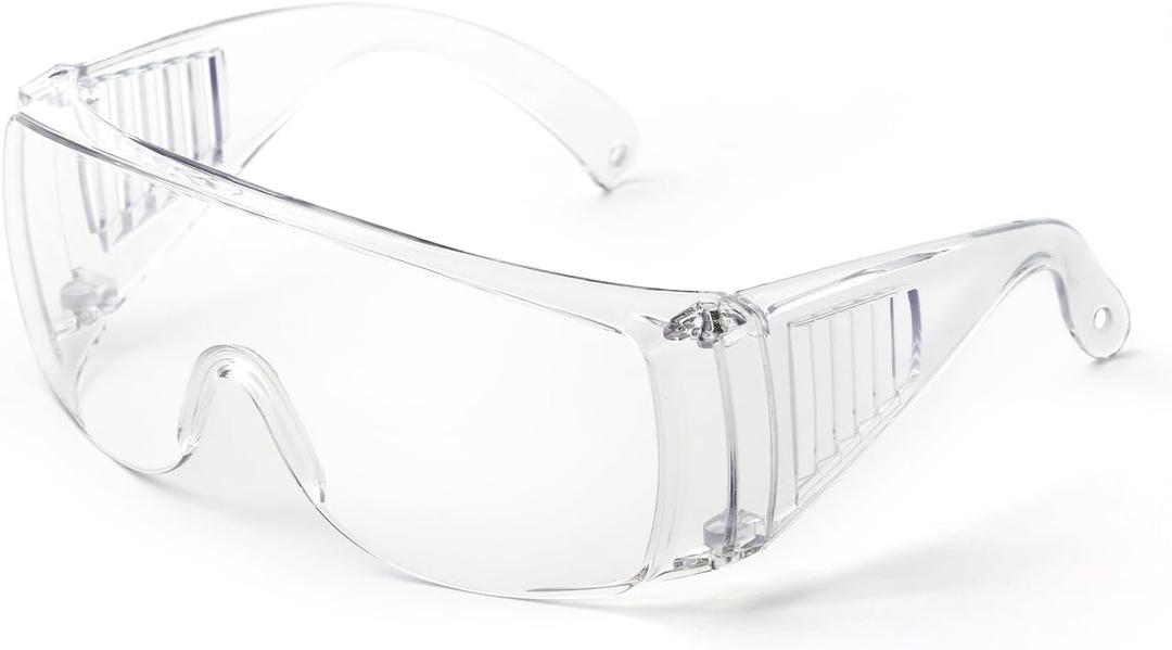 JING LEI Safety Glasses Anti Fog Goggles Vented Sides Shields Transparent PC Frame Spectacles for Lab Medical and Daily Use (Clear Lens)