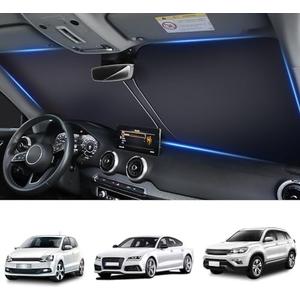 COFSODI Double Thickened Vehicle Windshield Shade, Sun UV Blocker Cover for Front Window, Baby Sunshade Heat Reflector in Car, Car Shield Accessories Interior for Women, Essentials Sun Visor Extender