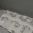 jinchan Linen Kitchen Curtains 36 Inch Floral Tier Curtains Farmhouse Cottage Core Flax Cafe Rod Pocket Country Small Window Drapes for Laundry Room Bathroom RV 2 Panels Black on Beige