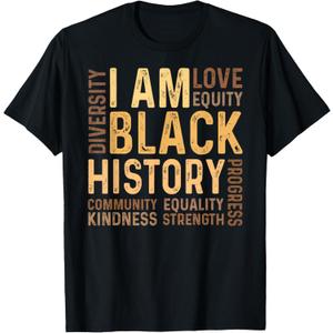I Am Black History Black History Month Gift African American T-Shirt, XS