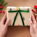 48Pcs Velvet Twist Tie Bows Dark Green Velvet Christmas Bows for Christmas Tree Vintage Wreath Velvet Bow Rustic Velvet Gift Decoration Bows for Tree Gift Indoor Outdoor Decorations