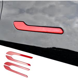 Door Handle Cover for Tesla Model Y/3, Door Handle Decoration Cover Trim fit for Tesla Model 3/Y Exterior Accessories (Red)