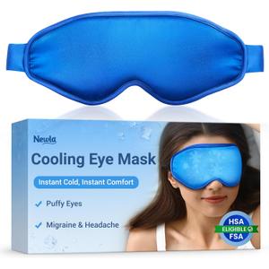 Cooling Eye Mask for Puffy Eyes: Fsa Eligible Items Hsa, Face Ice Eye Pack for Migraine After Surgery Relief - Reuable Cold Compress for Headaches Puffiness - Comfortable Weighted Fit Gel Sleep Mask