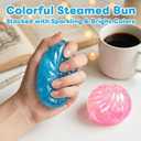 4Pcs Glitter Slow Rebound Stress Balls, Soft Squeeze Tactile Balls for Anxiety Relief, Portable Desk Decor & Gift for Adults