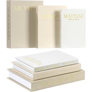 Set of 3 Decorative Books for Home Decor, Linen Faux Books for Coffee Table, Bookshelf or Mantel, Aesthetic Fake Book Storage Boxes with Magnetic Snap for Photo Organization & Keepsakes Box