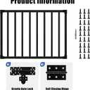 48" W x 42" H Outdoor Deck Gate Kit, Black Heavy‑Duty Steel Anti‑Rust Deck Gate, Outdoor Fence Gate for Deck Railing, Patio, Porch, Garden & Yard