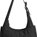 Small Crescent Shoulder Bag for Women Nylon Puffer Quilted Purses Casual Handbags Puffy Bag with Adjustable Strap