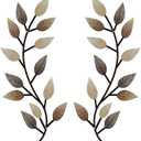 Zhengmy 2 Pieces Metal Tree Leaf Wall Decor Vine Olive Branch Leaf Wall Art Living Room, Hallway Wall Decor Outdoor Decoration(Vintage Brown)