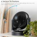 IRIS USA WOOZOO Desk Fan, Oscillating Air Circulator, 3 Speeds, 36ft Max Air Distance, 244ft Coverage, 112 Adjustable Vertical Tilt, 29db Quiet Motor, Small Fan for Bedroom, Office, Dorm, Black, Medium Oscillating