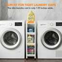 Moryimi Laundry Room Cart Between Washer and Dryer Storage, Expandable Slim Laundry Cart with Wheels, 4 Tier Slim Storage Rolling Carts for Laundry Room Organization and Storage