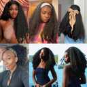 Afro Curly Headband Wig Half Wig Kinky Curly Wigs for Black Women, 180% Density Wear and Go Glueless Wig with Unique Bouncy Curls in the End, Synthetic Hair Headband Wigs(#1B Black, 22 Inch)