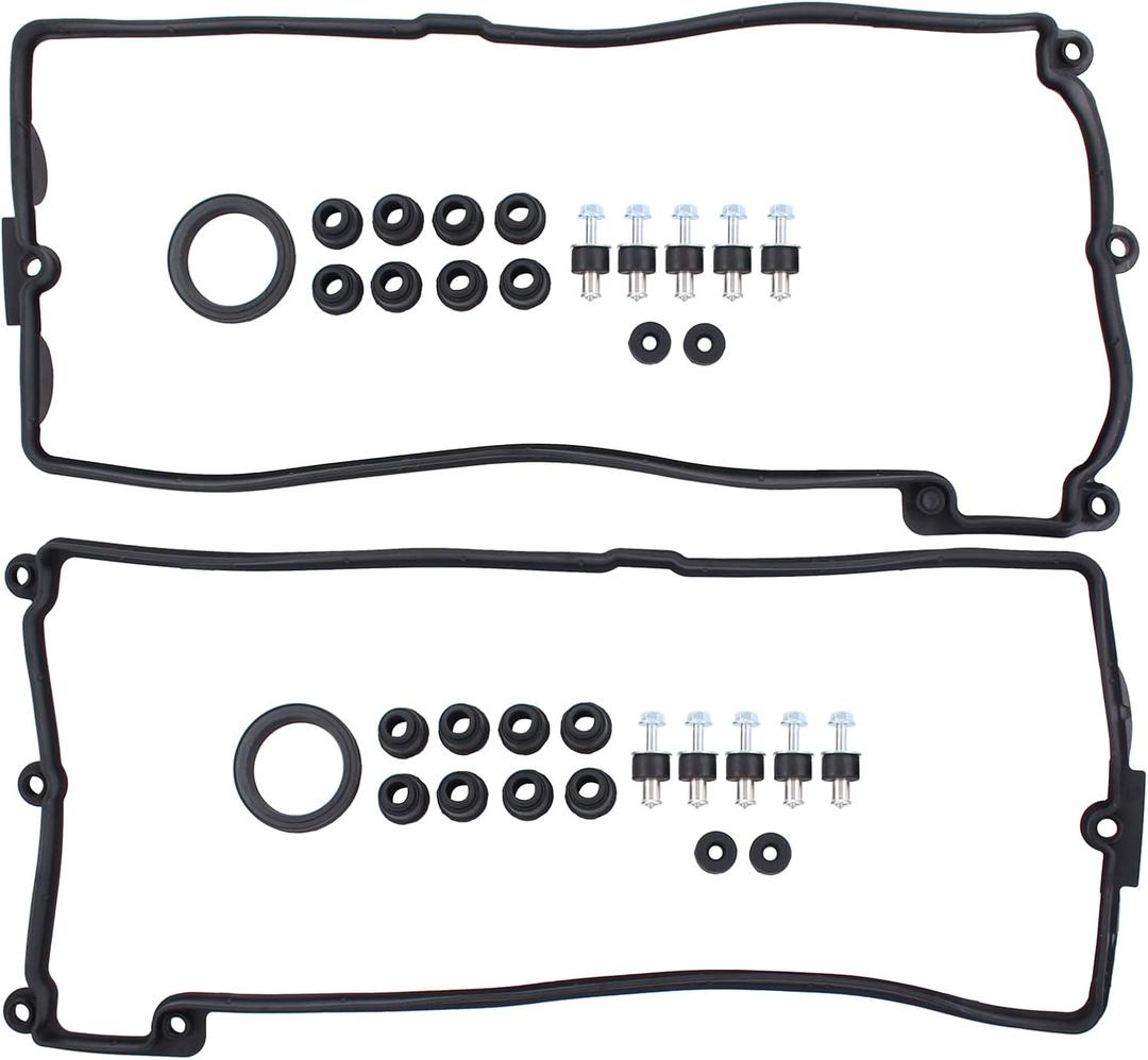 NewYall Left and Right Engine Valve Cover Gasket Set for BMW 545i/645Ci 2004-2005, 550i/650i 2006-2010, 745Li/745i 2002-2005, 750Li/750i 2006-2008, Alpina B7 2007-2008, X5 2004-2010