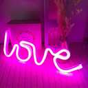 Neon Love Signs Light LED Love Art Dorm Decor Sign-Wall Decor-Table Decor for Valentine's Gift Girls Room Kids Room Living Room House Bar Pub Hotel Beach Recreational Battery or USB Powered Light