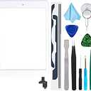 White Digitizer Repair Kit for iPad Mini 1&2 A1432 A1489 Touch Screen Digitizer Replacement with IC Chip + Home Button + Tools + Pre-Installed Adhesive
