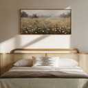 InSimSea Extra Large Framed Vintage Wall Art, Living Room Country Farmhouse Decor, Spring Wildflower Field Landscape Canvas Prints, Retro Scenery Long Pictures for Bedroom Above of Bed, 20x40inch