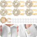 6 Sets Button Covers Rhinestone Covers with 20 Pcs 11 Mm/0.43 Sewing Buttons Crystal Clip on Jewelry Women Men for Sewing DIY Craft Decor Embellishment(Gold,Classic)