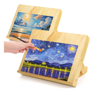 DEAYOU 2 Pack Tabletop Easel for Painting, Adjustable Wooden Art Easel Stand, Portable Drawing and Sketching Board for Canvas, Book, Artwork, Drafting, Children, Student, Artist, Beginner, 13.8"x11.4"