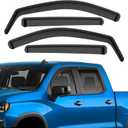 in-Channel Rain Guards Fit for Chevy Silverado 1500 2019-2026 Crew Cab, Durable Side Windows Rain Guard Compatible with GMC Sierra 1500 Crew Cab 2019-2026 Wind Deflectors Black 4 PCS