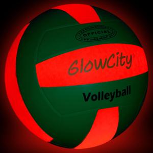 GlowCity Glow in The Dark Volleyball - Light Up Volleyballs for Kids, Teens and Adults with 2 LED Lights and Pre-Installed Batteries - Official Size and Weight